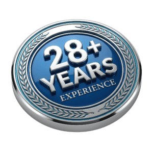 Get Scanned 28+ years experience badge
