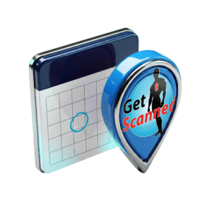 Calendar and location pin representing a confirmed Scan-Van booking date and location